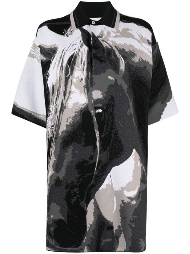 Stella McCartney Ladies Multi Graphic-Print Short-Sleeve Polo Shirt, Size Small - STELLA MCCARTNEY - BALAAN 1