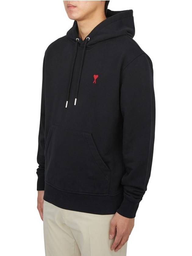 Red Heart Logo Classic Cotton Hoodie Black - AMI - BALAAN 5