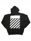 diagonal logo print hooded top black - OFF WHITE - BALAAN.