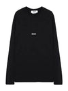 Micro Logo Print Long Sleeve T-Shirt Black - MSGM - BALAAN 2