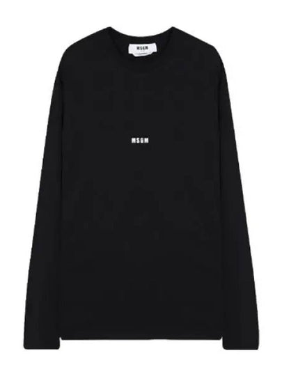 Micro Logo Print Long Sleeve T-Shirt Black - MSGM - BALAAN 2