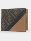 FF logo print half wallet brown - FENDI - BALAAN 4