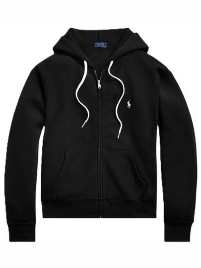 Embroidered Logo Pony Zip-Up Hoodie Black - POLO RALPH LAUREN - BALAAN 2