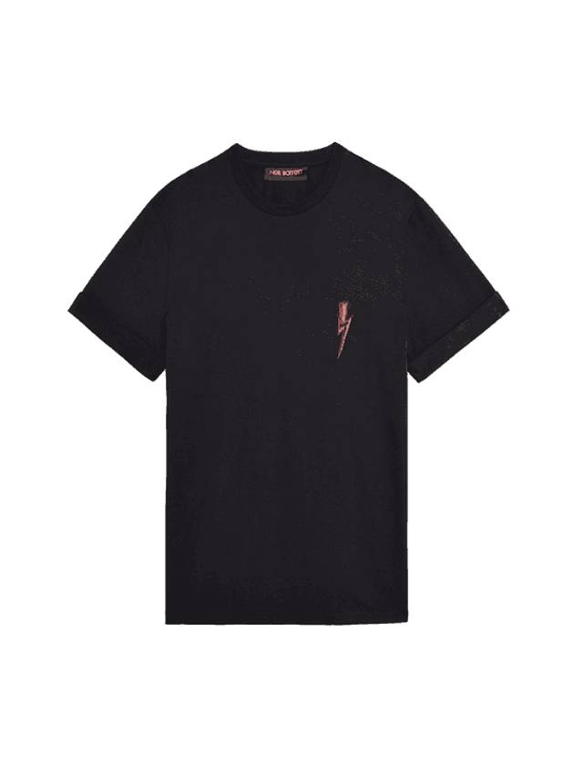 Embroider Short Sleeve T-Shirt Black - NEIL BARRETT - BALAAN 1