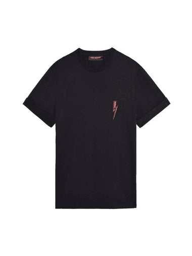 Embroider Short Sleeve T-Shirt Black - NEIL BARRETT - BALAAN 1