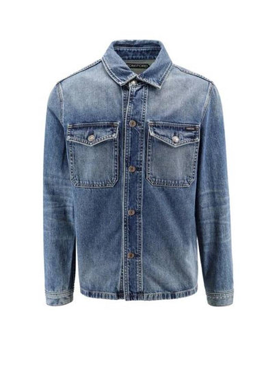 Logo Label Denim Jacket Blue - TOM FORD - BALAAN 2