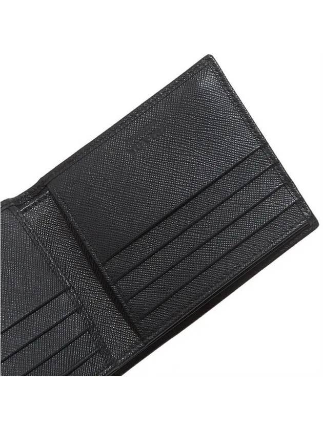 Triangle Logo Saffiano Half Wallet Black - PRADA - BALAAN 7