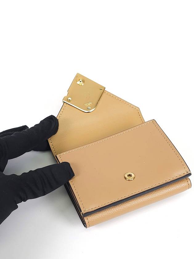 8M0480 FF diamond gold plated logo 3 fold bifold wallet - FENDI - BALAAN 5