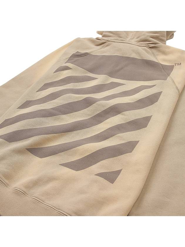 Logo Print Drawstring Hoodie Beige - OFF WHITE - BALAAN 9