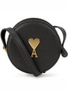 Round Paris Paris Leather Cross Bag Black - AMI - BALAAN 2