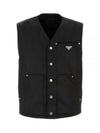 Triangle Logo Re-Nylon Padded Vest Black - PRADA - BALAAN 2