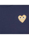 Play Women's Small Gold Wappen Short Sleeve T-Shirt P1 T215 2 Navy - COMME DES GARCONS - BALAAN 3