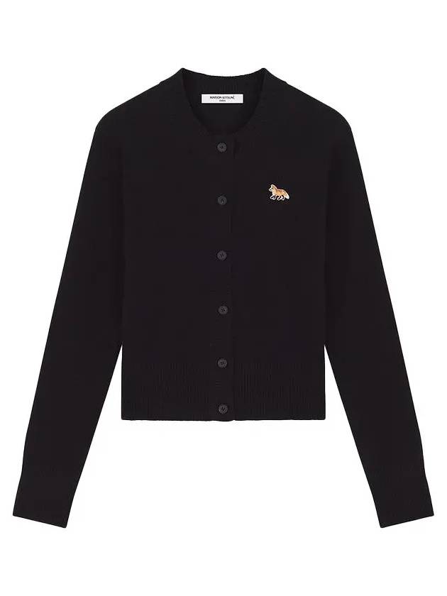 Baby Fox Patch Wool Cardigan Black - MAISON KITSUNE - BALAAN 2