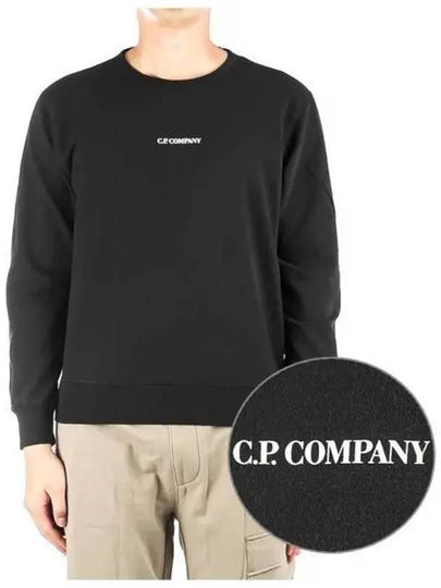 Light Fleece Small Logo Sweatshirt Black - CP COMPANY - BALAAN 2