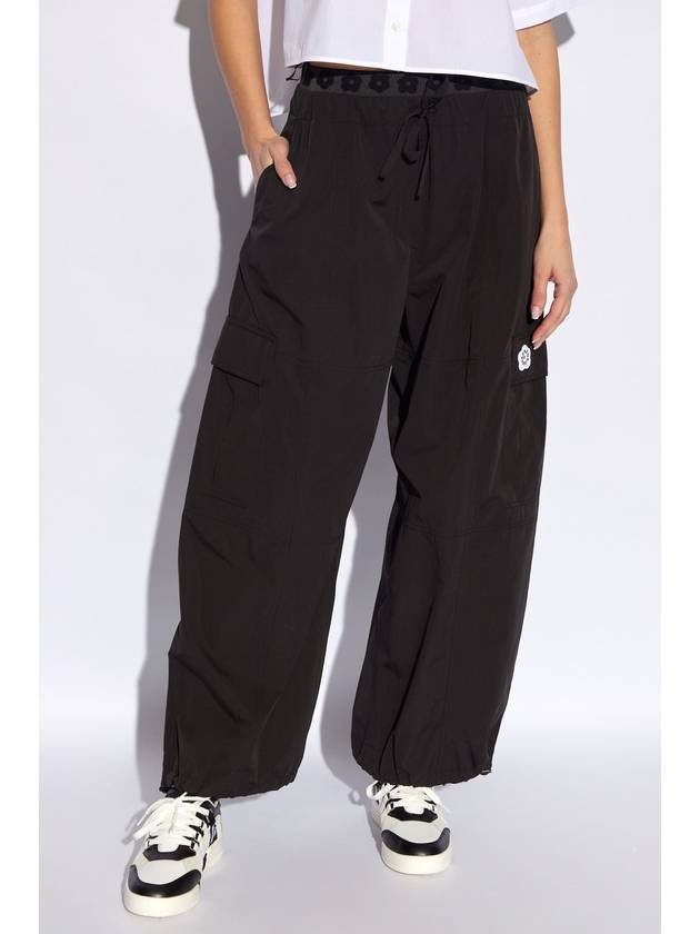 Drawstring Cargo Straight Pants Black - KENZO - BALAAN 4