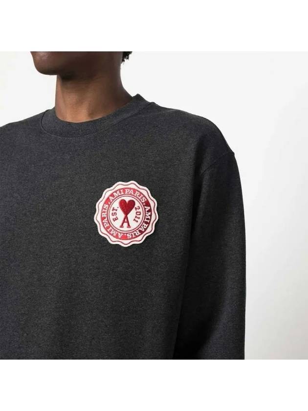 de Coeur Patch Sweatshirt Anthracite - AMI - BALAAN 4