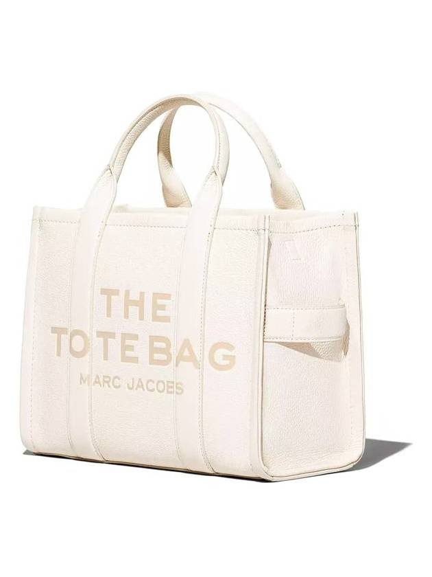 Logo Medium Leather Tote Bag Ivory - MARC JACOBS - BALAAN 3