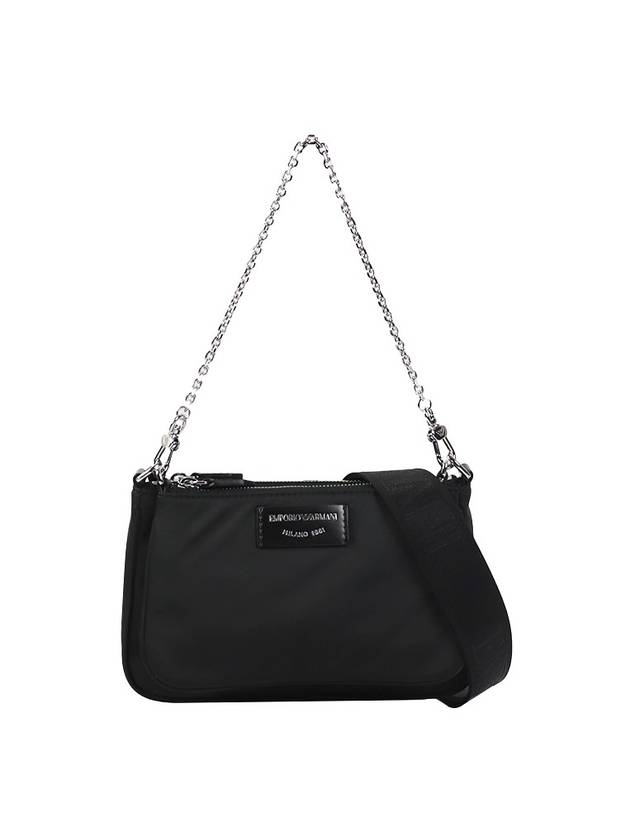 Logo Patch Nylon Shoulder Bag Black - EMPORIO ARMANI - BALAAN 1