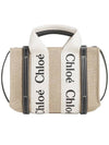 Woody Linen Canvas Calfskin Tote Bag White Navy - CHLOE - BALAAN 2