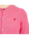 Play Women's Small Red Wappen Cardigan P1 N079 4 Pink - COMME DES GARCONS PLAY - BALAAN 11