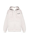 Logo Zip-Up Hoodie Grey - GANNI - BALAAN 1