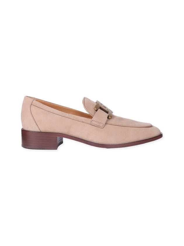 Kate logo metal chain suede loafers beige - TOD'S - BALAAN 1