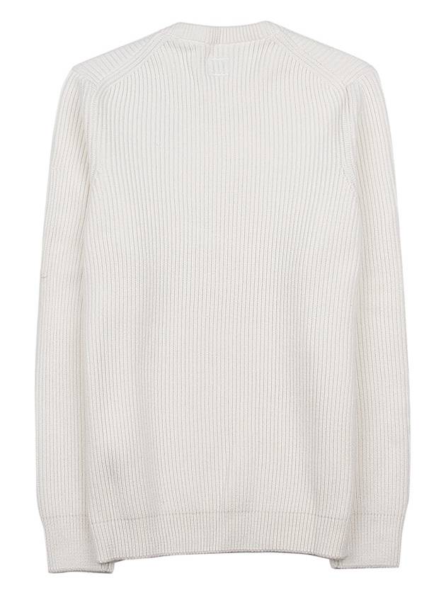 Men's Lens Detail Crew Neck Knit Top White - CP COMPANY - BALAAN 3