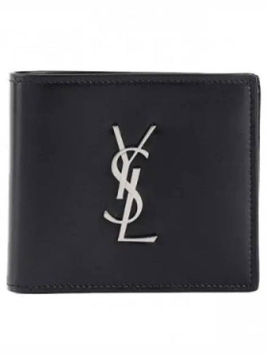 East/West Wallet In Smooth Leather Black - SAINT LAURENT - BALAAN 1