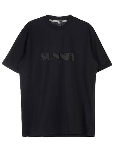 Classic Logo Print Cotton Short Sleeve T-Shirt Black - SUNNEI - BALAAN 1