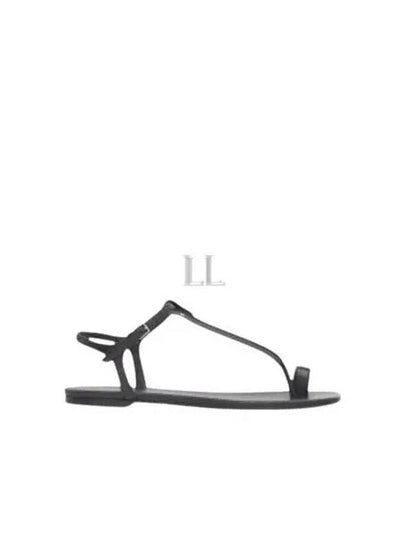 Women's Toe Ring Detail Leather Sandals Black - BURBERRY - BALAAN 2