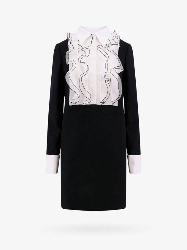 23 fw Wool Silk Dress WITH FRONTAL PLASTRON 3B0VA5R51CF0NA B0650859019 - VALENTINO - BALAAN 1