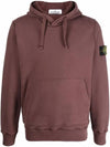 Wappen Patch Brushed Cotton Fleece Hoodie Brown - STONE ISLAND - BALAAN 2