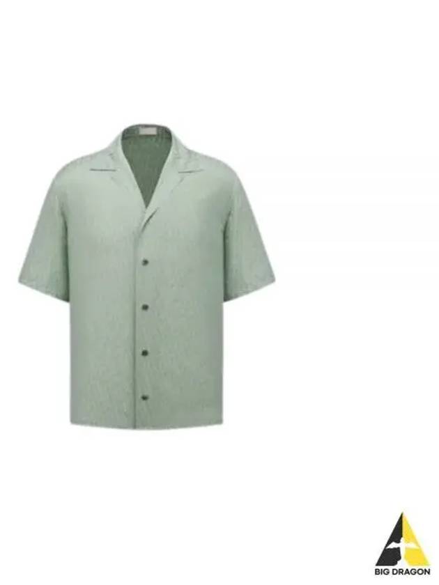 Oblique Short Sleeve Shirt Green - DIOR - BALAAN 2