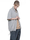 Men s SSHS LG seersucker string half shirt light gray - CHANCE'S NOI - BALAAN 2