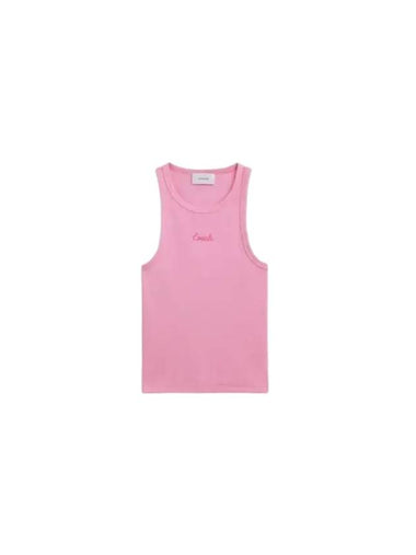 Ribbed Signature Sleeveless Pink - COACH - BALAAN 1