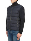 Padded Wool Blend Cardigan Navy - MONCLER - BALAAN 4