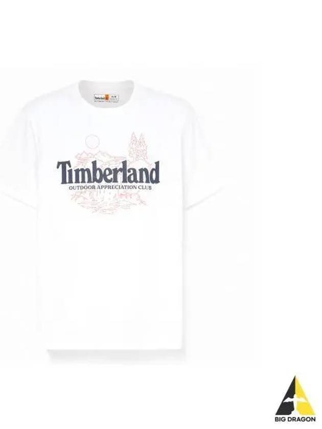 Men s natural logo graphic short sleeve t shirt white TB0A43451001 - TIMBERLAND - BALAAN 1