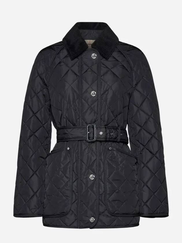 Diamond Quilted Nylon Jacket Black - BURBERRY - BALAAN 4