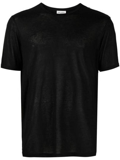 Basic Short Sleeve T-Shirt Black - SAINT LAURENT - BALAAN 2