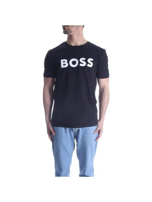 Logo Short Sleeve T-Shirt Black - HUGO BOSS - BALAAN 1