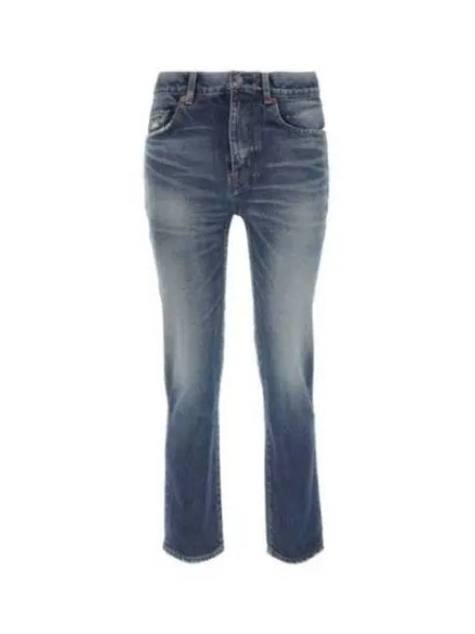 PARIS 712392 Y07HA 4296 Vintage Blue Denim Straight Jeans 666731 - SAINT LAURENT - BALAAN 1