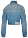 Women's Toy Box Bleach Crop Denim Jacket Blue - OFF WHITE - BALAAN 4