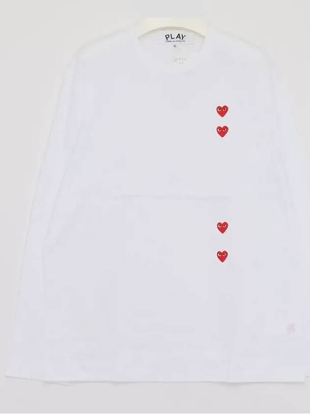 P1T3393 WHITE for red heart long sleeve t shirt - COMME DES GARCONS - BALAAN 3