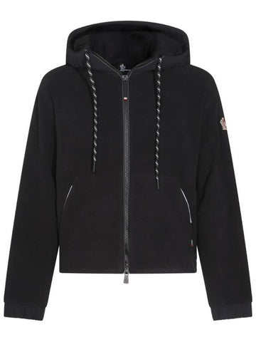 Grenoble Zip Up Hoodie Black - MONCLER - BALAAN 1