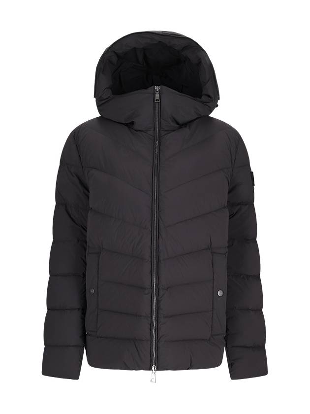 QUILTED DOWN JACKET WITH LOGO HOOD - ADD - BALAAN 1