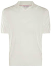 Knit Short Sleeve Polo Shirt White - BRUNELLO CUCINELLI - BALAAN 1