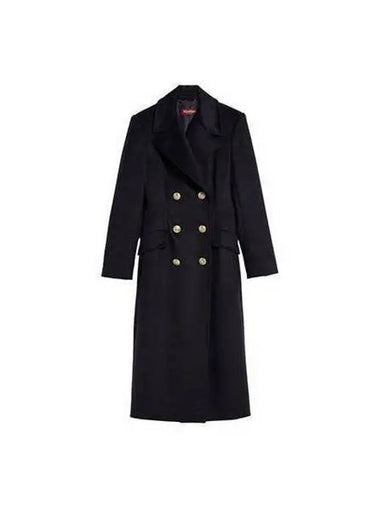 Women s Double Breasted Long Coat Blue 2360161939600 - MAX MARA - BALAAN 1