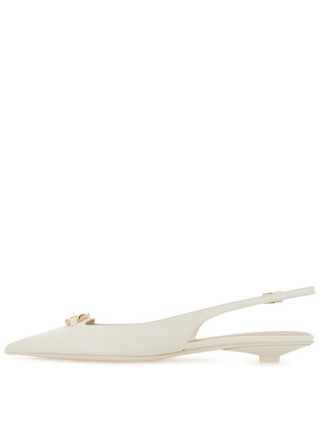 V Logo Bold Edition Sling Back Ballerina White - VALENTINO - BALAAN 4