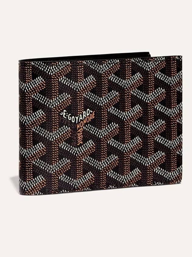 Victoire Wallet In Canvas And Calfskin Black - GOYARD - BALAAN.