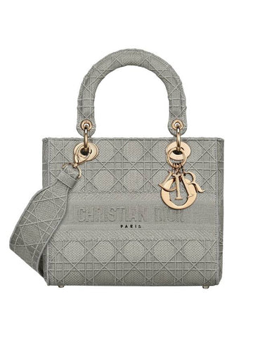 Lady Medium Tote Bag Grey - DIOR - BALAAN 1